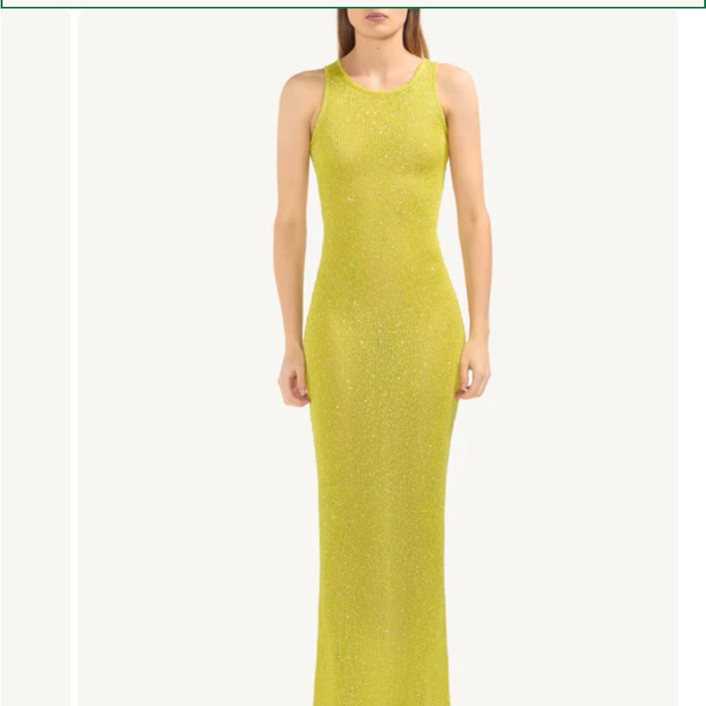 Asta Resort Natalia Maxi Dress in Chartreuse Sequin